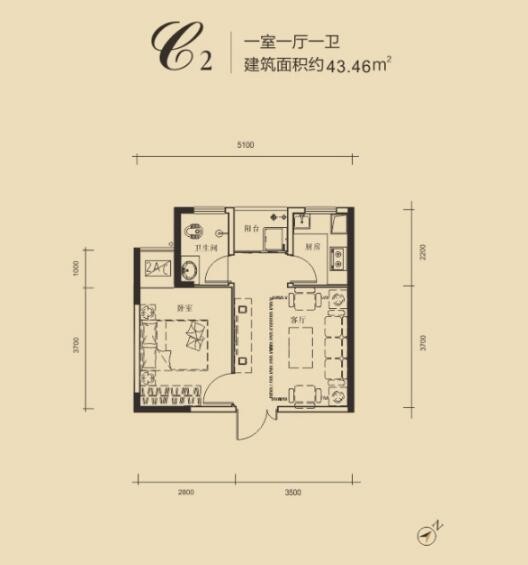 上海名都43.46㎡户型