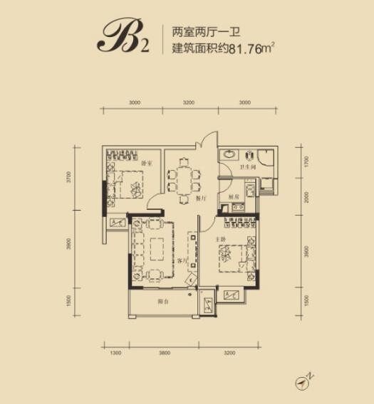 上海名都81.76㎡户型